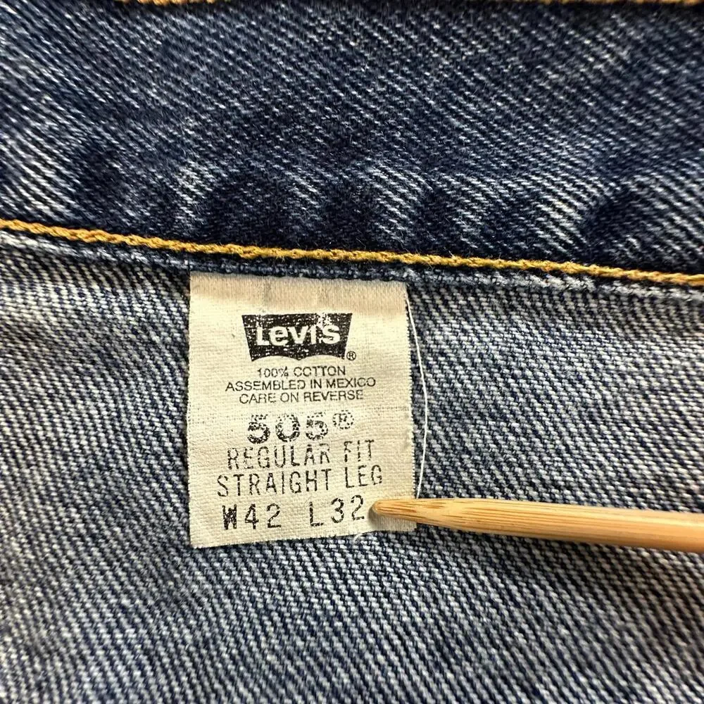 Levi's 505 Regular Fit Straight Leg Jeans - Size 42L32 - Black Label‎ - 22